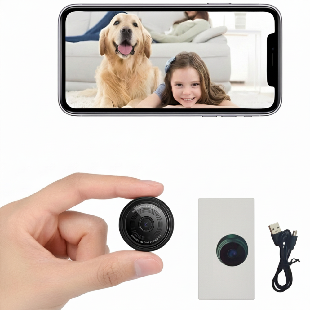 HD mini bezdrátová bezpečnostní kamera s magnetickým držákem a WiFi