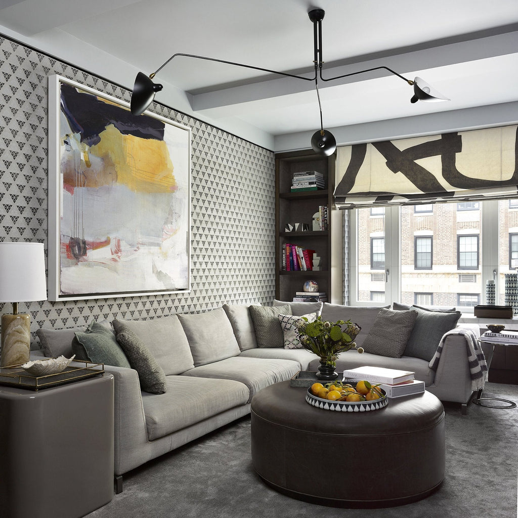 Spider Ceiling Lamp With Three Adjustable Brass Arms, Mid-Century Modern Fixture