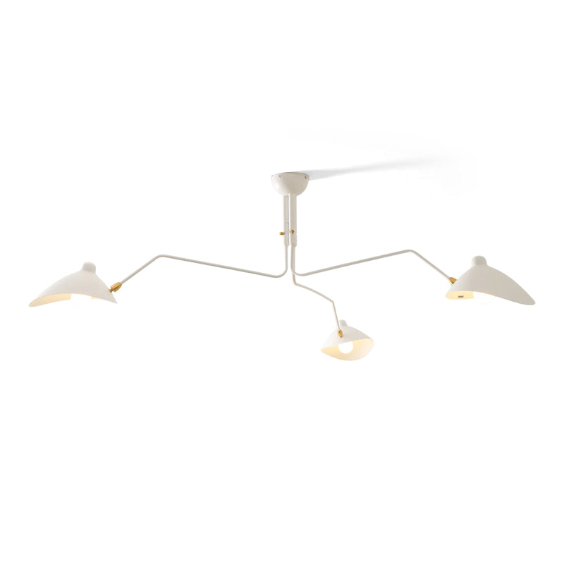 Spider Ceiling Lamp With Three Adjustable Brass Arms, Mid-Century Modern Fixture