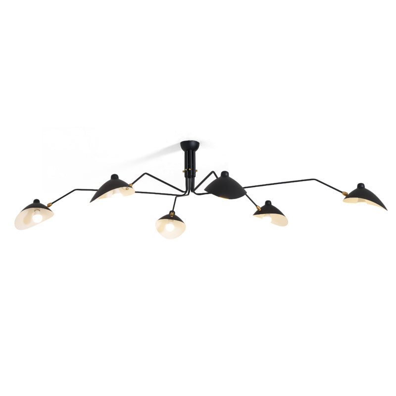 Spider Ceiling Lamp With Three Adjustable Brass Arms, Mid-Century Modern Fixture