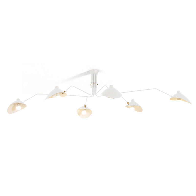 Spider Ceiling Lamp With Three Adjustable Brass Arms, Mid-Century Modern Fixture