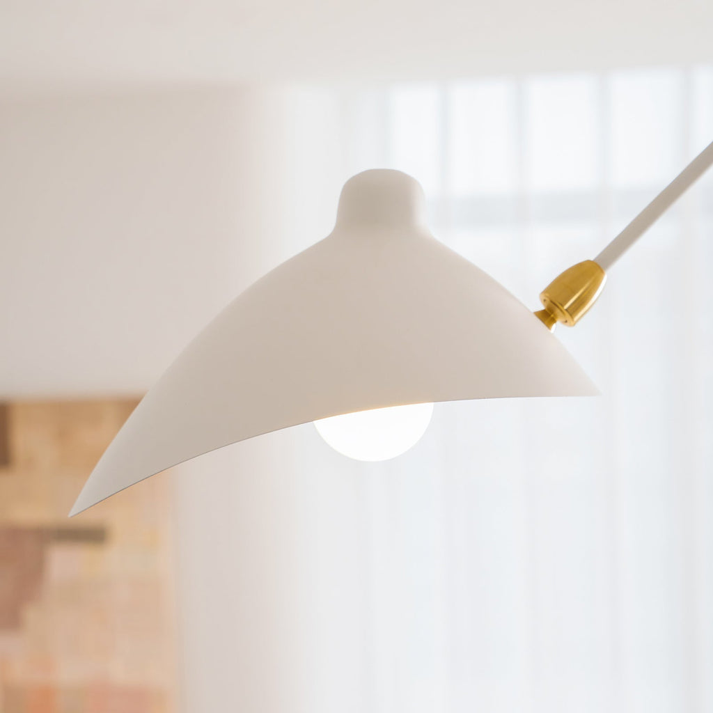 Spider Ceiling Lamp With Three Adjustable Brass Arms, Mid-Century Modern Fixture