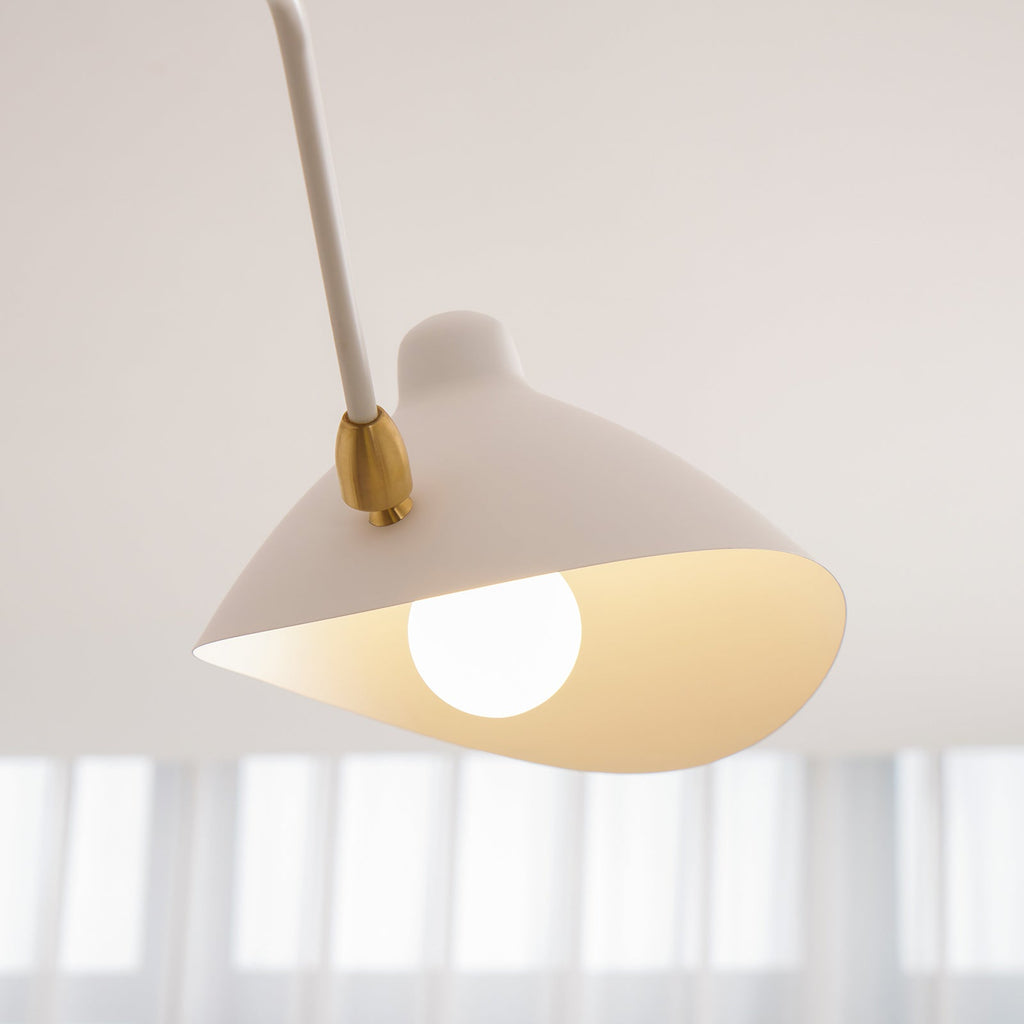 Spider Ceiling Lamp With Three Adjustable Brass Arms, Mid-Century Modern Fixture