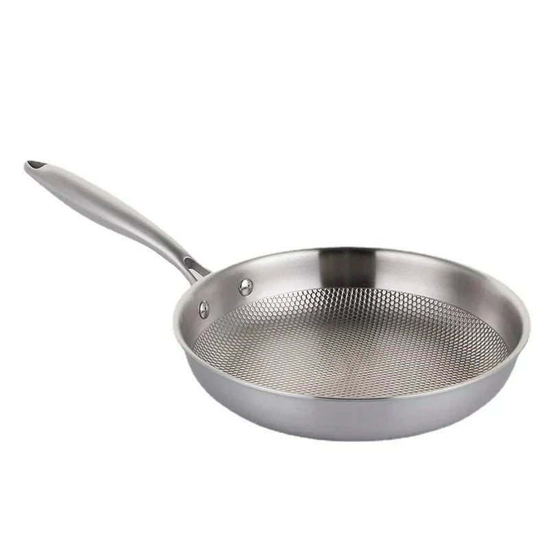 AuroraChef 28/30 Cm Stainless Steel 304 Wok Pan Without Coating For Gas And Induction
