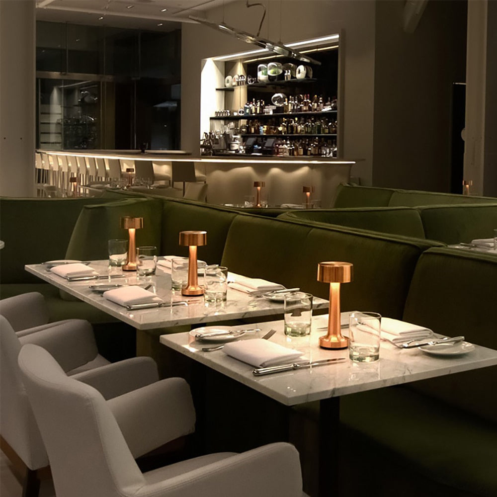 LumaNova Retro LED Wireless Rechargeable Table Lamp For Restaurants