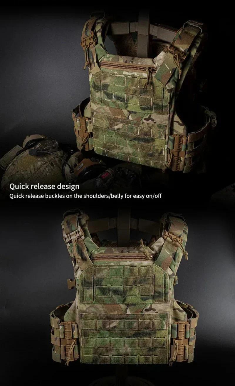 Modułowa kamizelka taktyczna Vanguard Armor Carrier z laserowo wycinanym systemem MOLLE i szybkim zwalnianiem