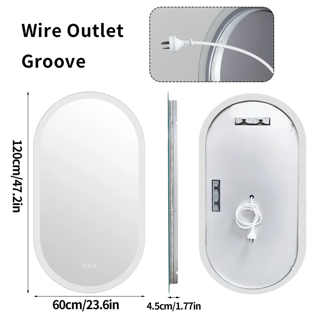 Espelho Oval Retroiluminado Regulável LumoOval com Anti-Embaçamento