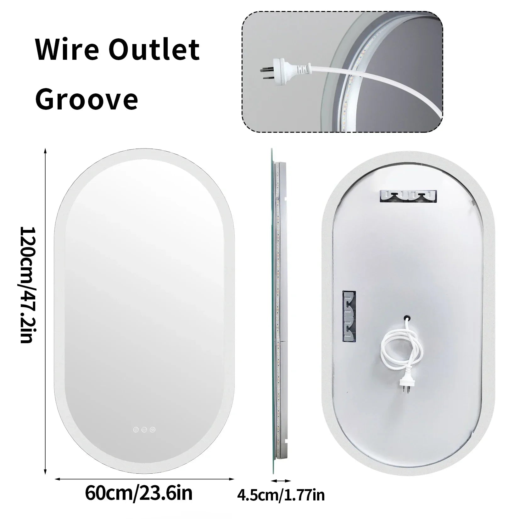 Espelho Oval Retroiluminado Regulável LumoOval com Anti-Embaçamento