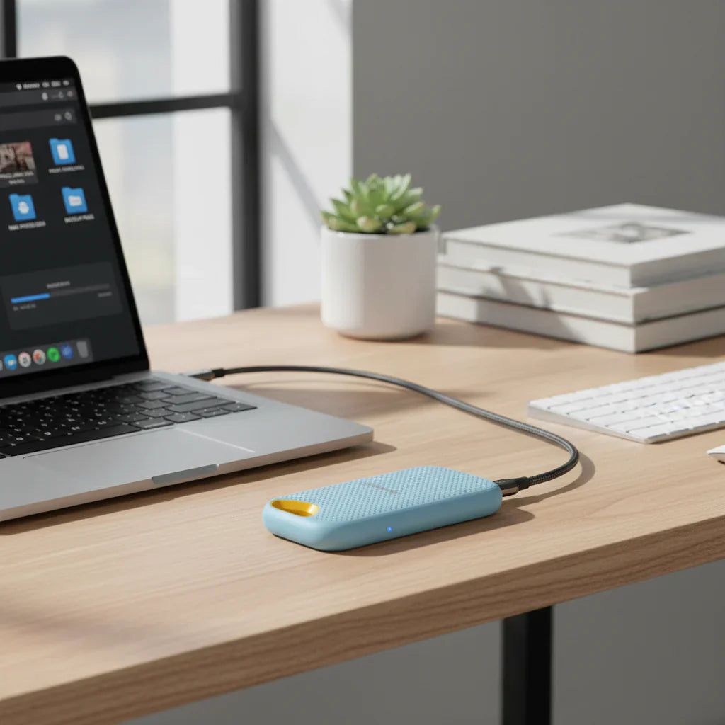 Odolný přenosný externí SSD disk pro zálohování a ukládání přes USB