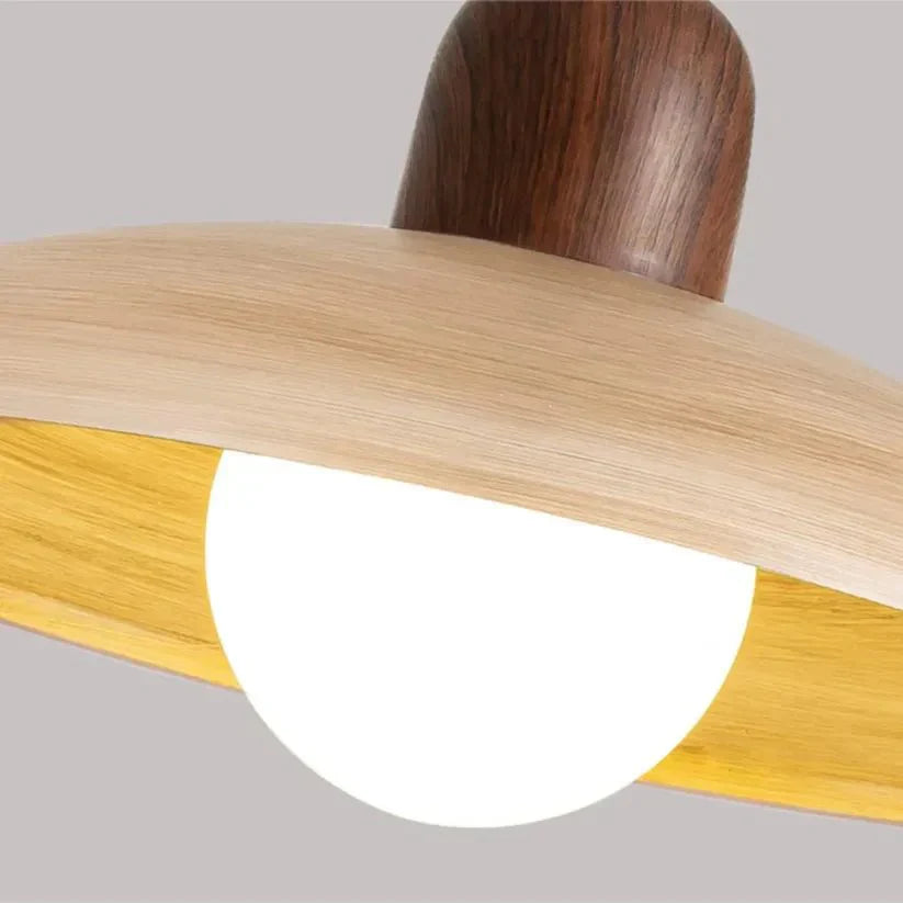 Závěsné světlo Shallow Wood Dome, moderní stropní svítidlo | Rosalyssa