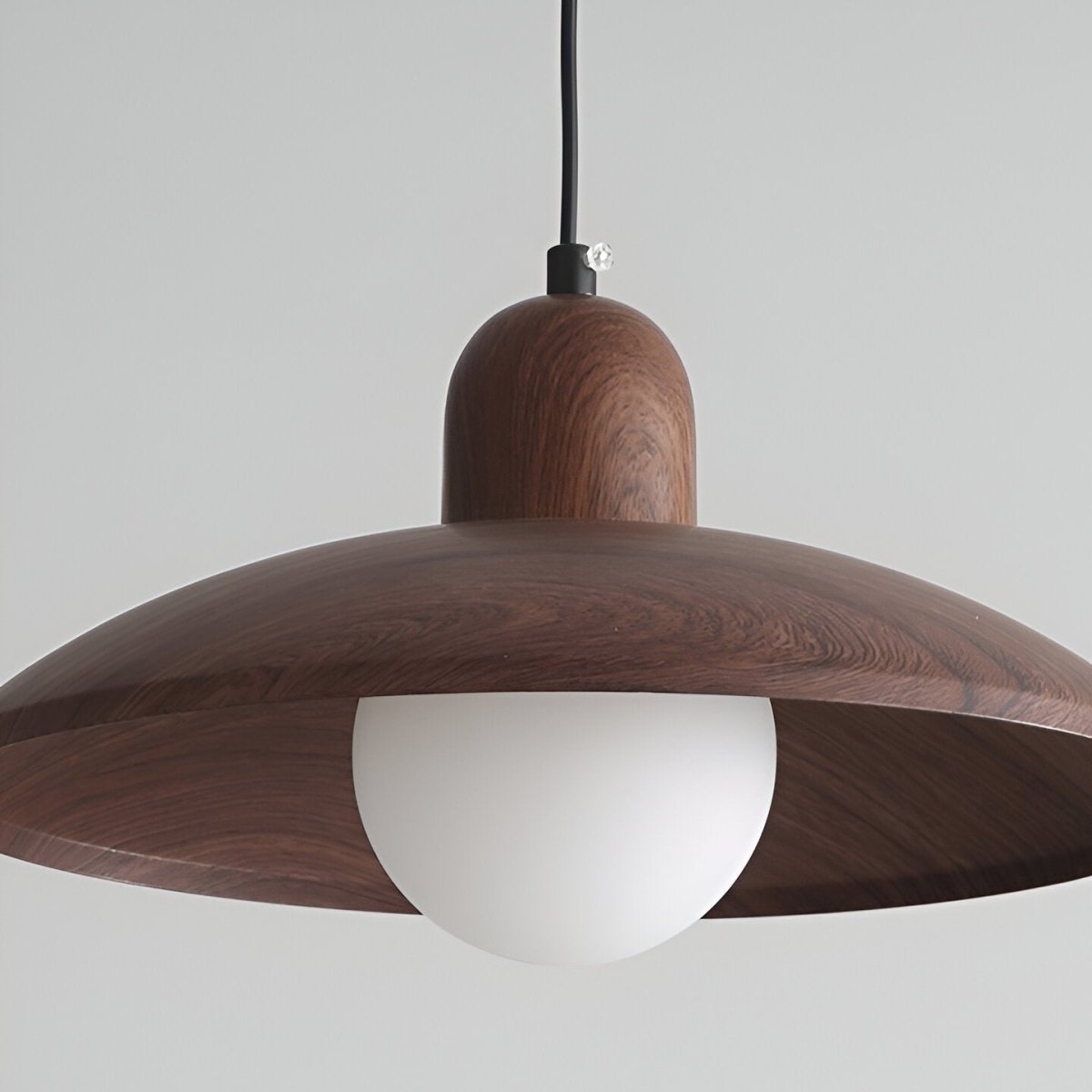 Závěsné světlo Shallow Wood Dome, moderní stropní svítidlo | Rosalyssa