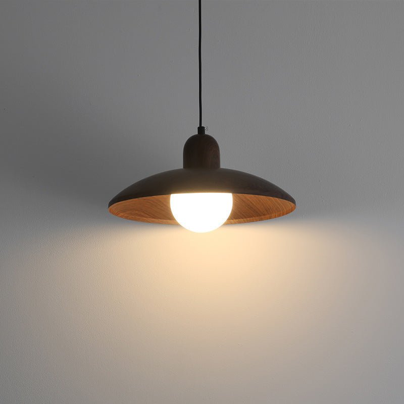 Závěsné světlo Shallow Wood Dome, moderní stropní svítidlo | Rosalyssa