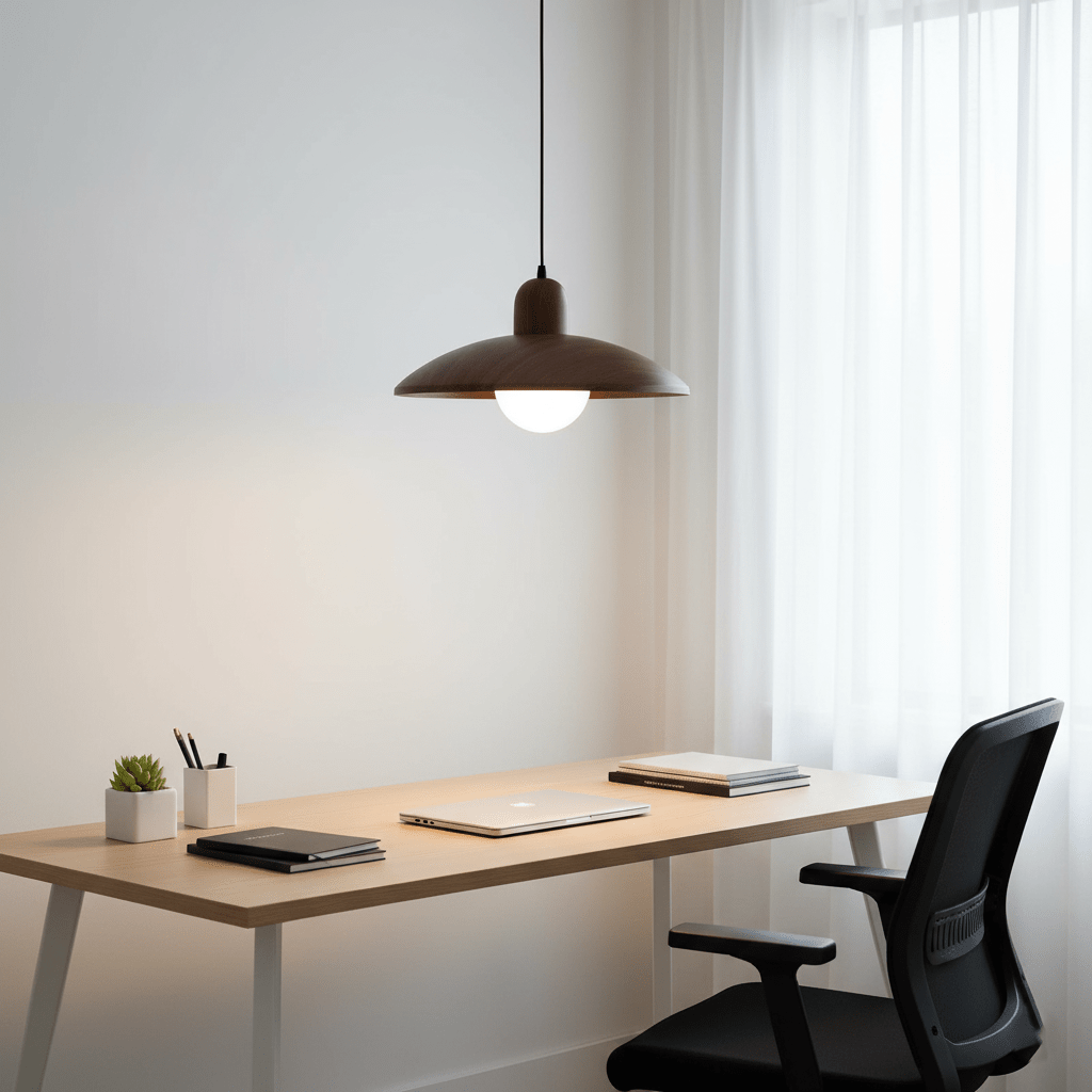 Závěsné světlo Shallow Wood Dome, moderní stropní svítidlo | Rosalyssa