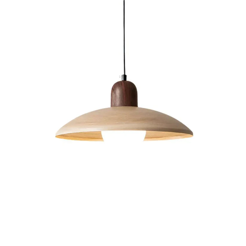 Závěsné světlo Shallow Wood Dome, moderní stropní svítidlo | Rosalyssa