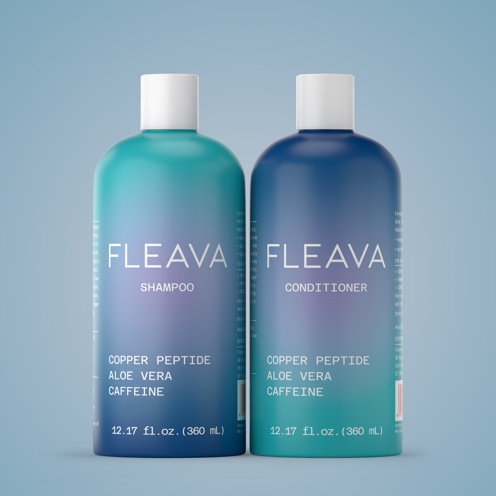 Duo med kobberpeptid shampoo og balsam til hovedbundens velvære og stærkere udseende hår