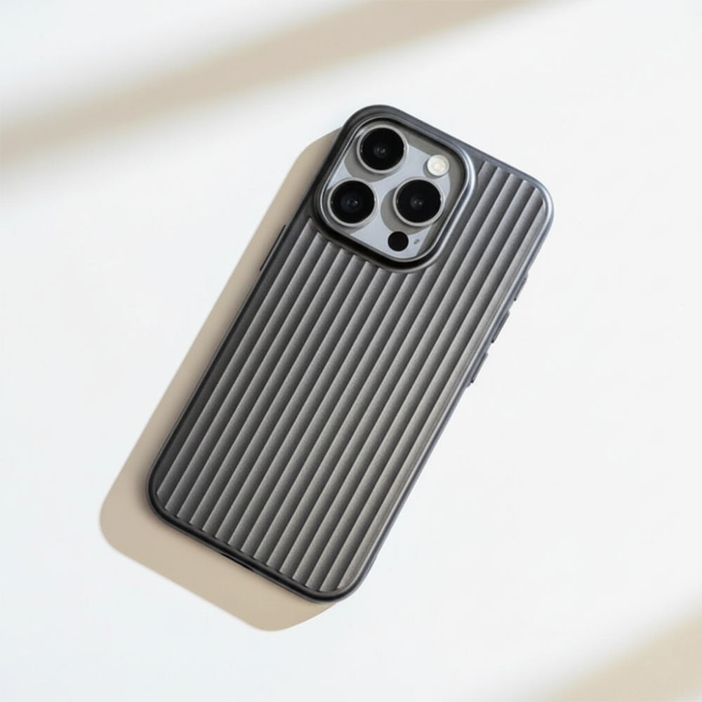 Žebrovaný pevný kryt na telefon pro ochranu a lepší úchop