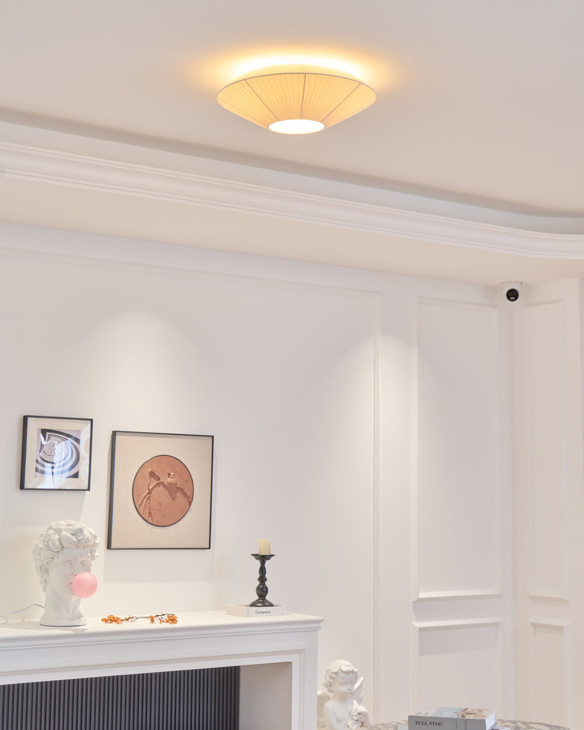 Stropní lampa v orientálním stylu s látkovým stínidlem pro jídelní pokoj, stmívatelná, tři velikosti