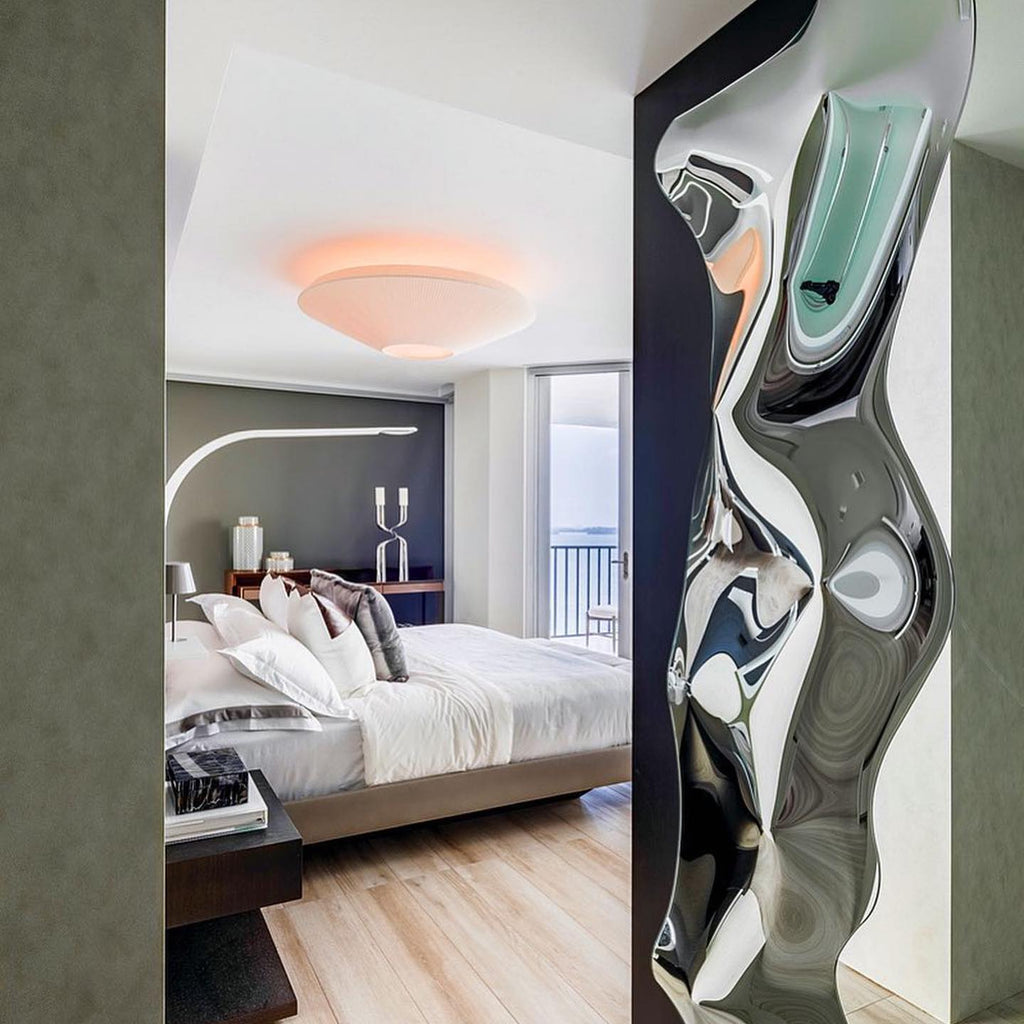 Stropní lampa v orientálním stylu s látkovým stínidlem pro jídelní pokoj, stmívatelná, tři velikosti
