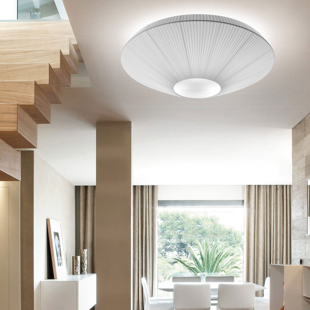 Stropní lampa v orientálním stylu s látkovým stínidlem pro jídelní pokoj, stmívatelná, tři velikosti