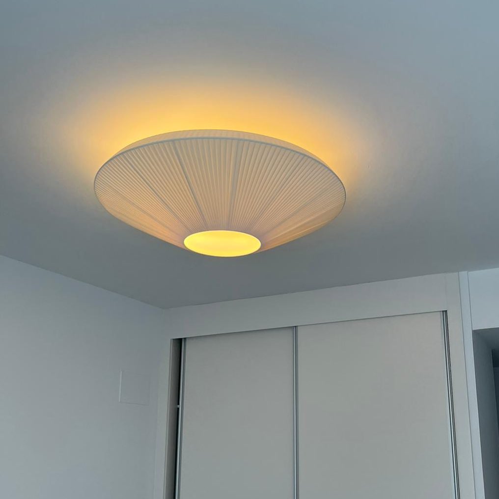 Stropní lampa v orientálním stylu s látkovým stínidlem pro jídelní pokoj, stmívatelná, tři velikosti