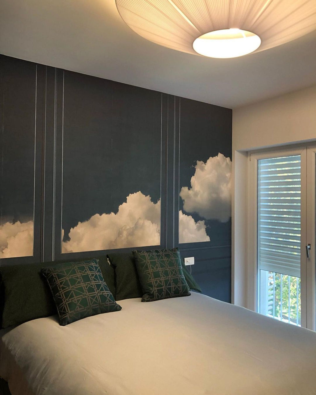 Stropní lampa v orientálním stylu s látkovým stínidlem pro jídelní pokoj, stmívatelná, tři velikosti