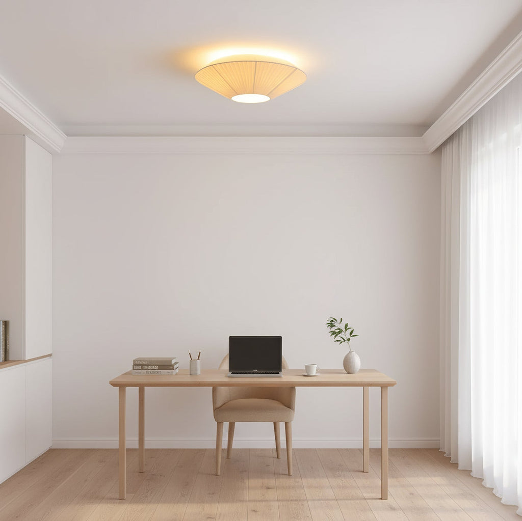 Stropní lampa v orientálním stylu s látkovým stínidlem pro jídelní pokoj, stmívatelná, tři velikosti