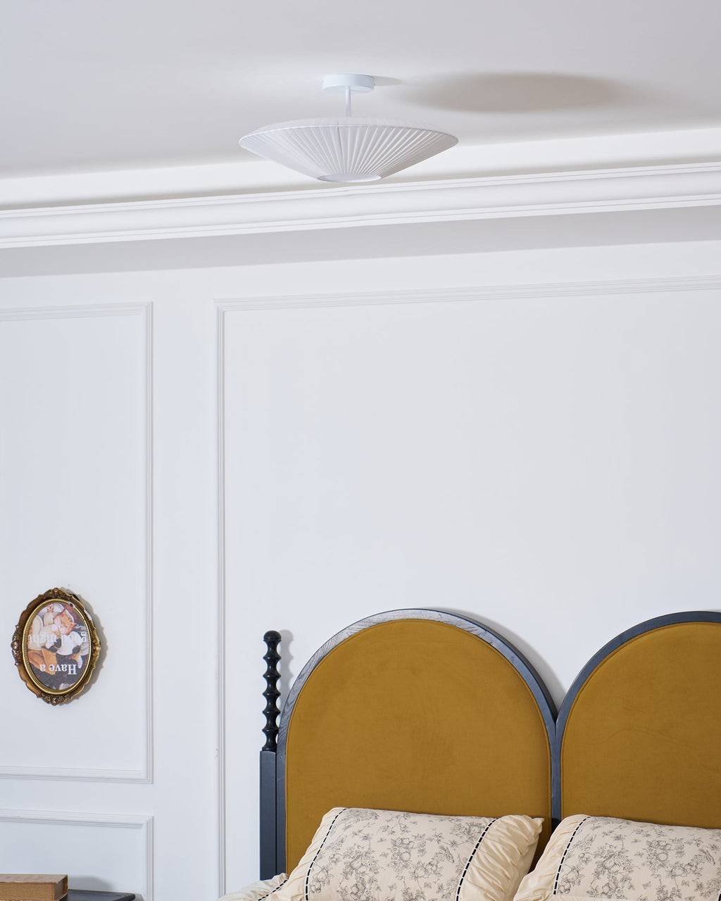 Stropní lampa v orientálním stylu s látkovým stínidlem pro jídelní pokoj, stmívatelná, tři velikosti