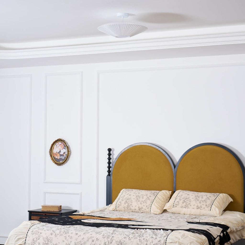 Stropní lampa v orientálním stylu s látkovým stínidlem pro jídelní pokoj, stmívatelná, tři velikosti