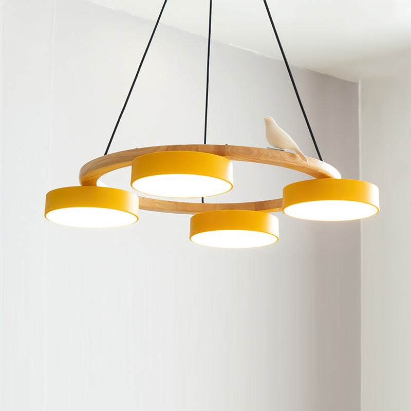 Sienna Bird Rund Lysekrone med Naturinspireret LED-lys