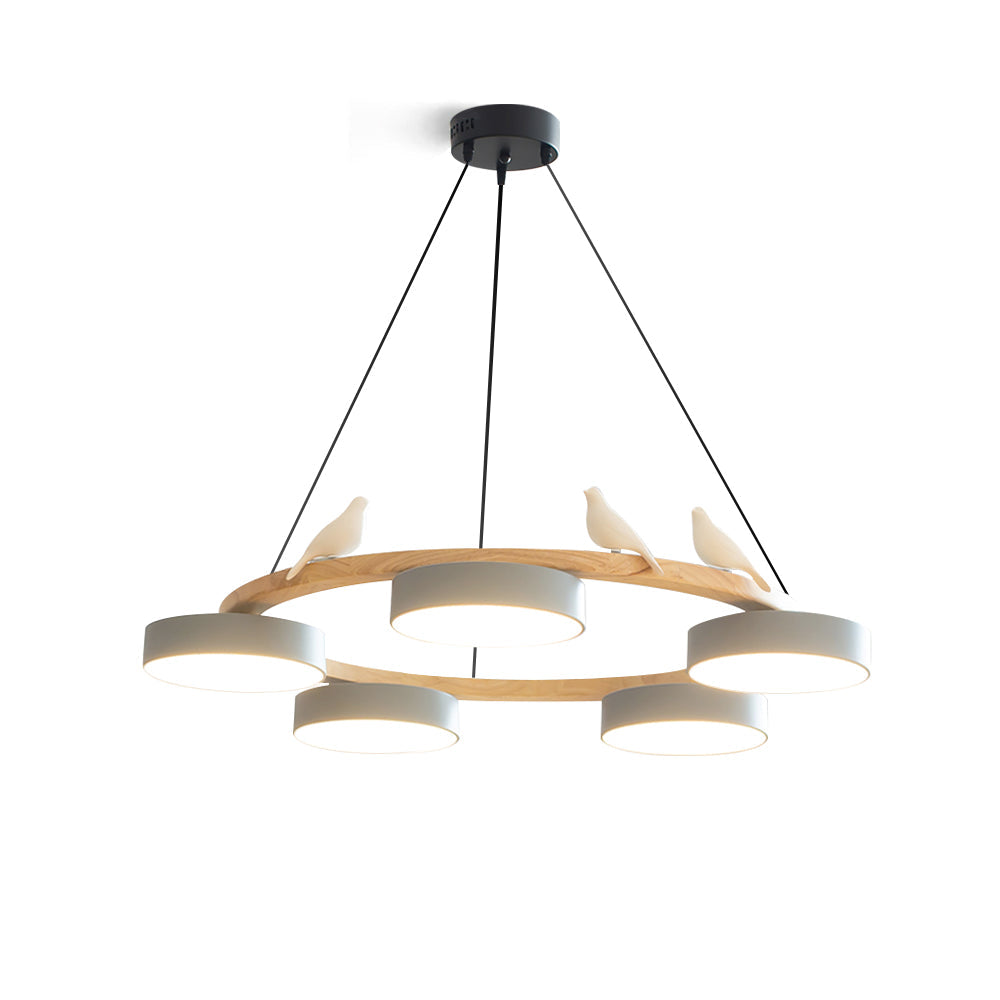 Sienna Bird Rund Lysekrone med Naturinspireret LED-lys