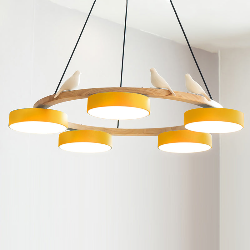 Sienna Bird Rund Lysekrone med Naturinspireret LED-lys