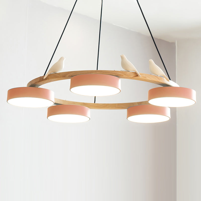Sienna Bird Rund Lysekrone med Naturinspireret LED-lys