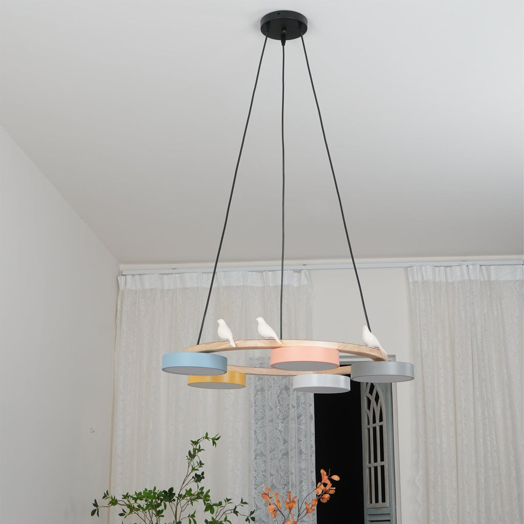 Sienna Bird Rund Lysekrone med Naturinspireret LED-lys
