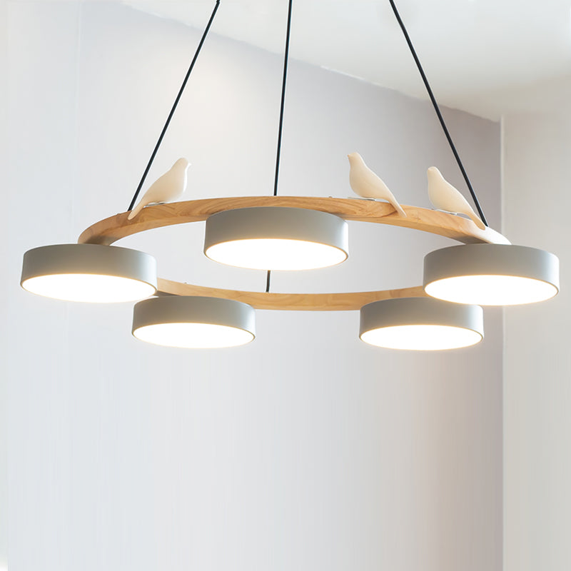 Sienna Bird Rund Lysekrone med Naturinspireret LED-lys
