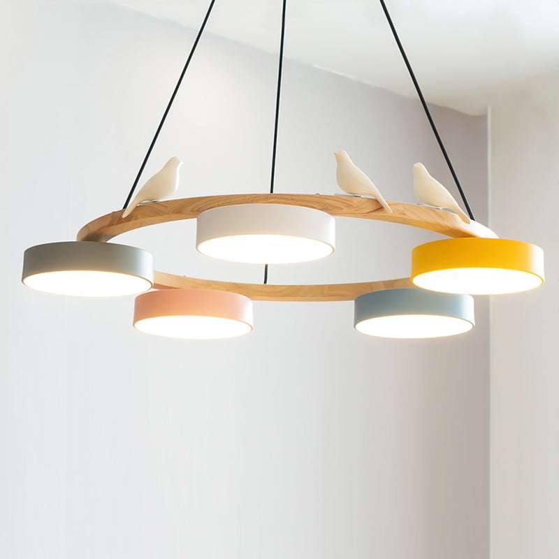 Sienna Bird Rund Lysekrone med Naturinspireret LED-lys