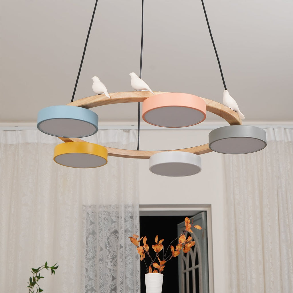Sienna Bird Rund Lysekrone med Naturinspireret LED-lys