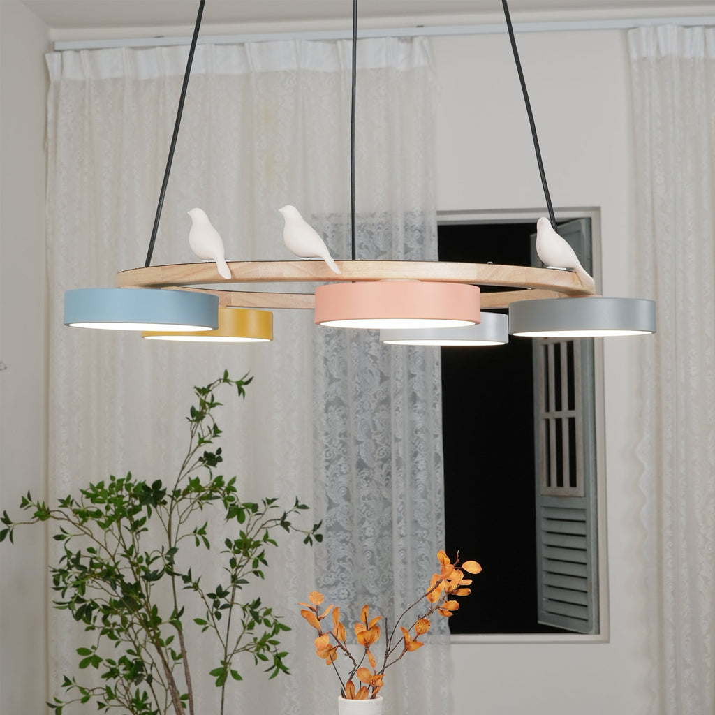 Sienna Bird Rund Lysekrone med Naturinspireret LED-lys