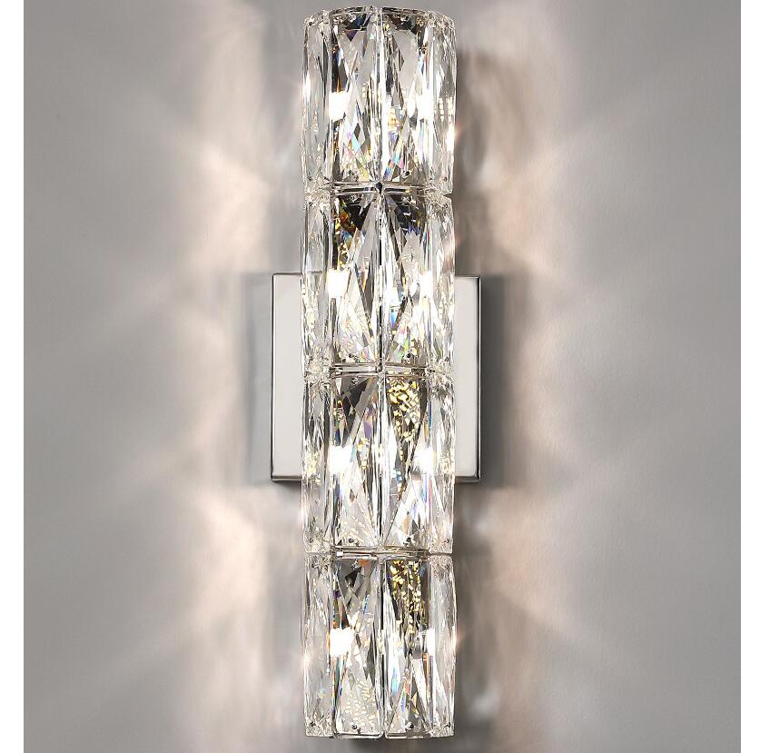 Asterin Crystal Sconce With Clear Shade And Stainless Steel Frame