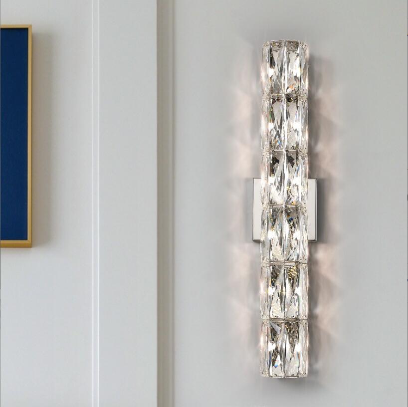 Asterin Crystal Sconce With Clear Shade And Stainless Steel Frame