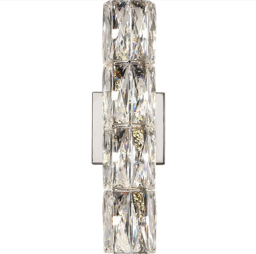Asterin Crystal Sconce With Clear Shade And Stainless Steel Frame