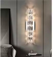 Asterin Crystal Sconce With Clear Shade And Stainless Steel Frame