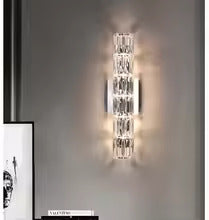 Asterin Crystal Sconce With Clear Shade And Stainless Steel Frame