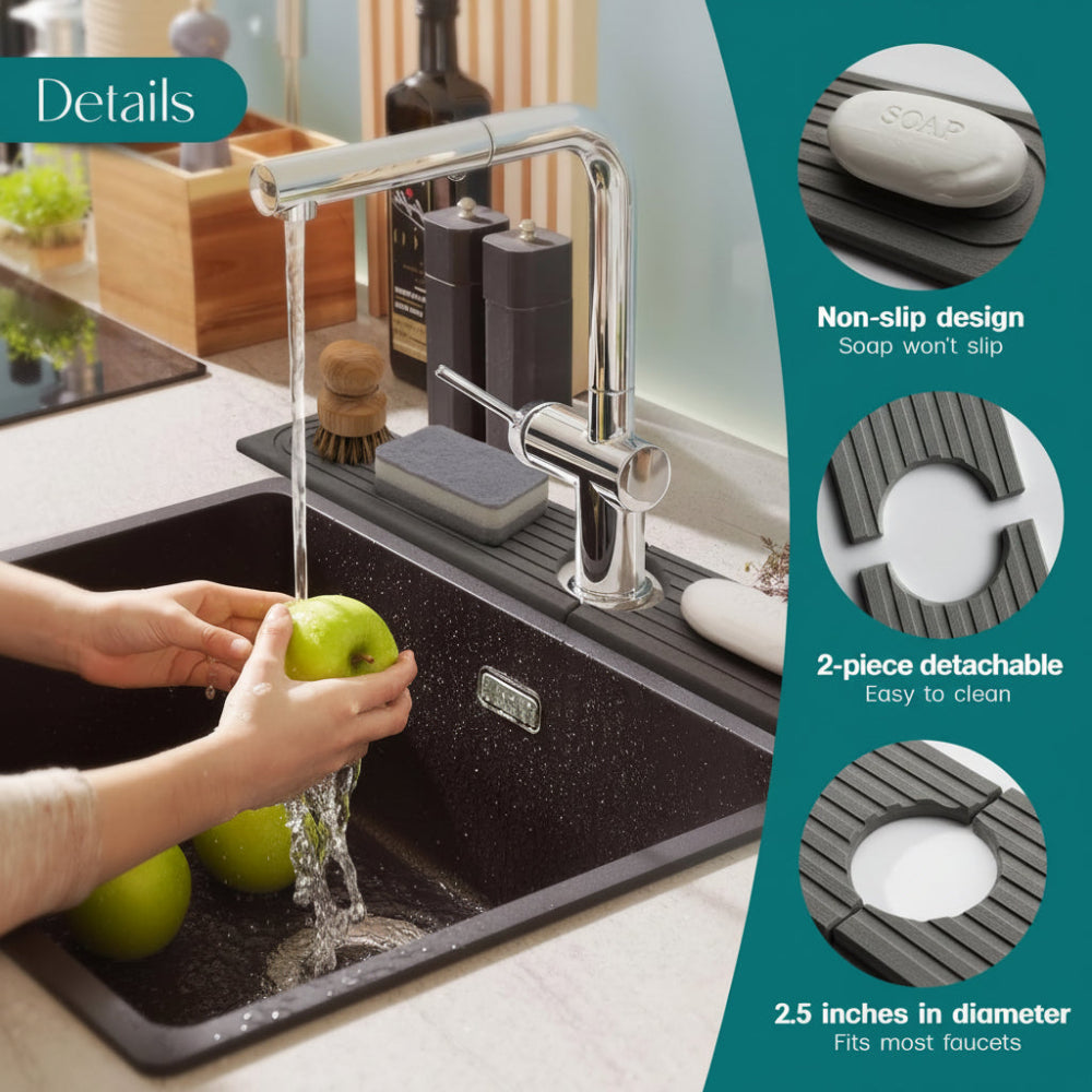 Diatomite Stone Sink Mat With Faucet Drying Tray For Kitchen Counter
