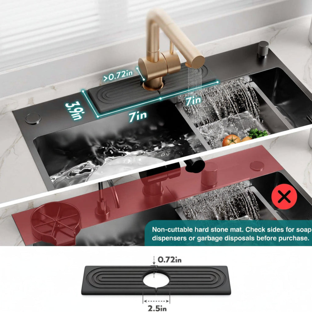 Diatomite Stone Sink Mat With Faucet Drying Tray For Kitchen Counter