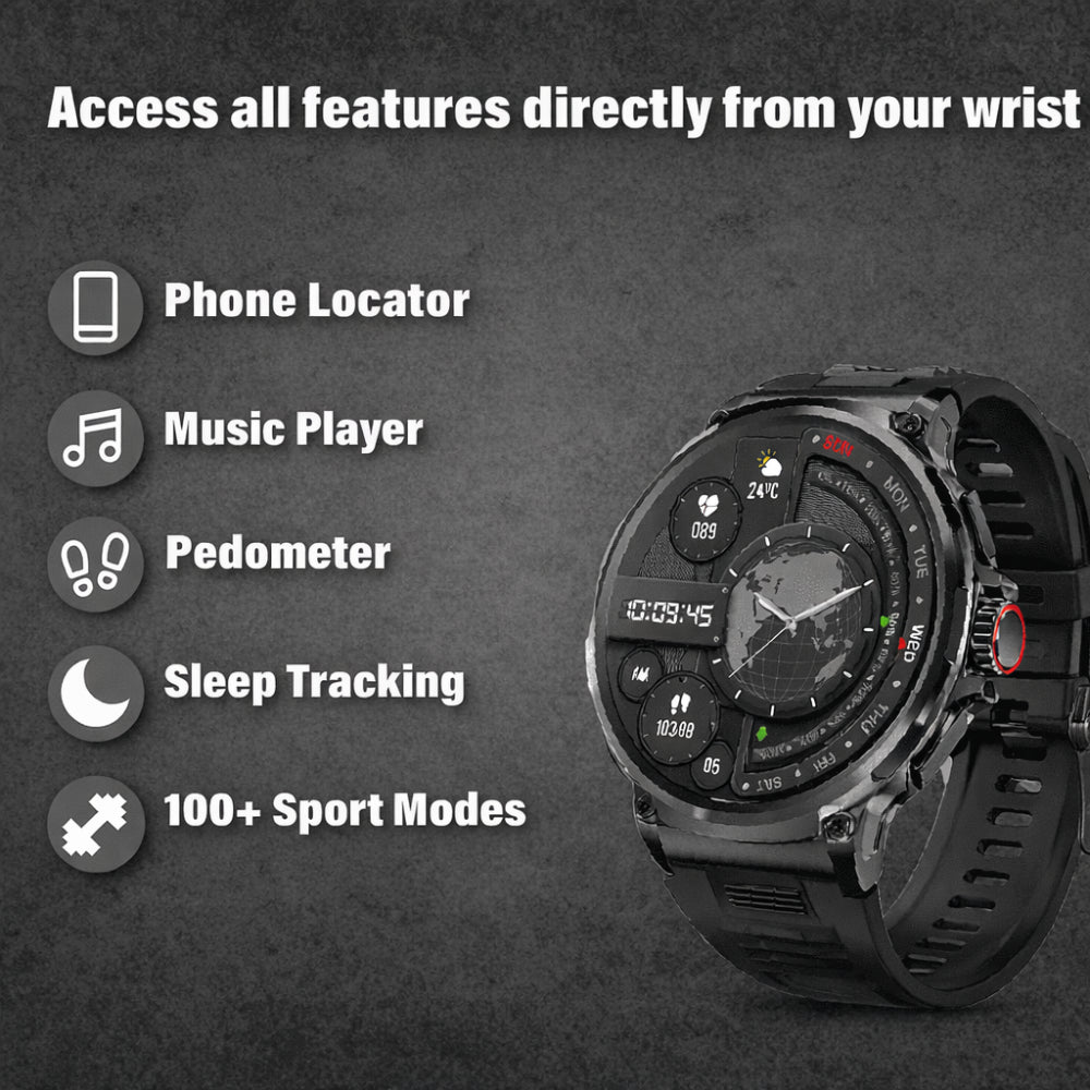 Rugged Outdoor Smartwatch Multi Sport Activities Daily Use
