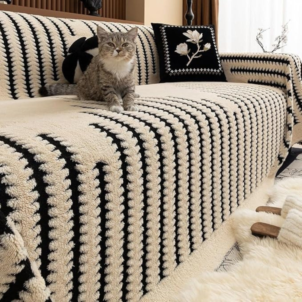 Vintage Inspired Plush Sofa Cover For Elegant Comfort