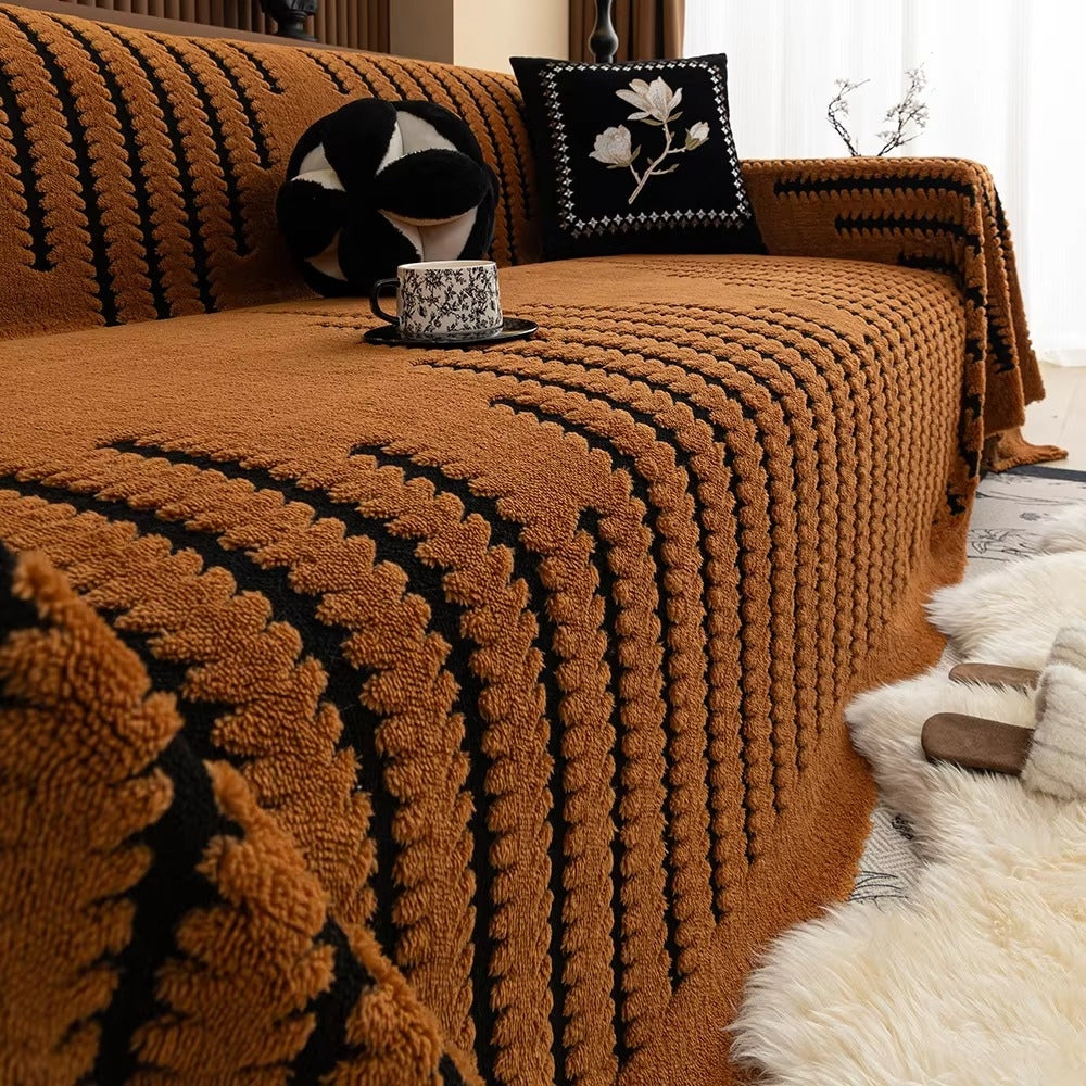 Vintage Inspired Plush Sofa Cover For Elegant Comfort
