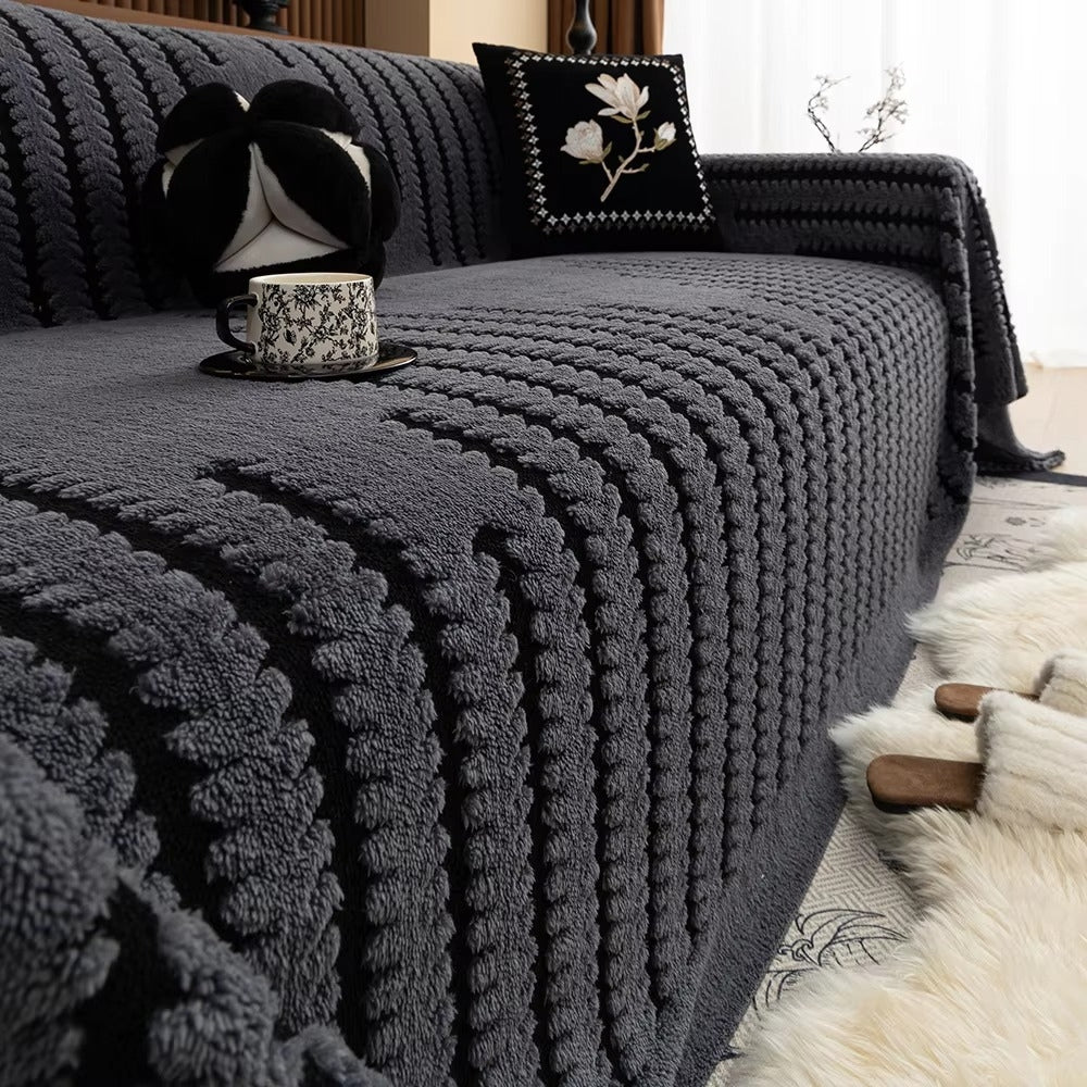 Vintage Inspired Plush Sofa Cover For Elegant Comfort