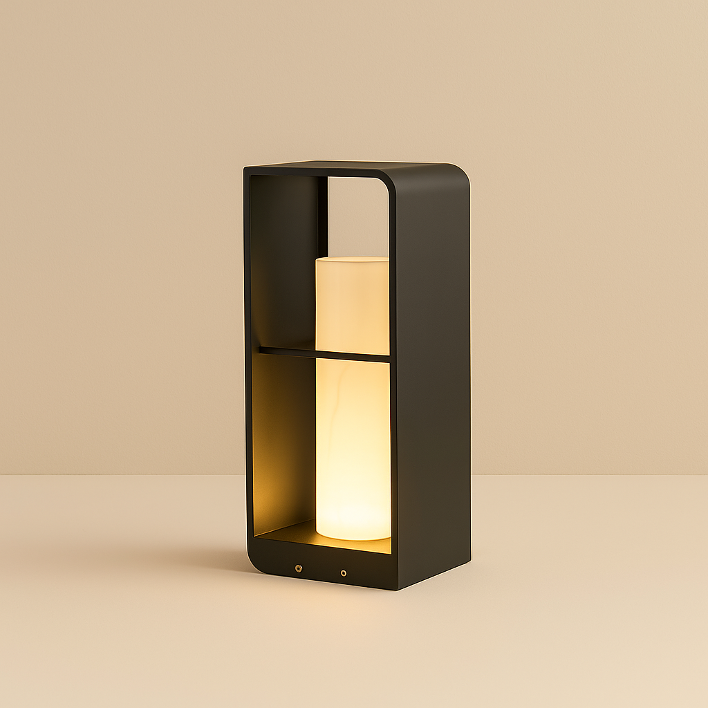 NovaLume modern, elegáns napelemes kerti lámpa márványmintás díszítéssel