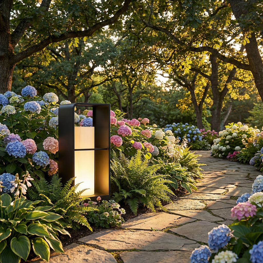 NovaLume modern, elegáns napelemes kerti lámpa márványmintás díszítéssel